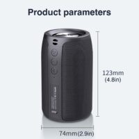 ZEALOT S32 Portable Bluetooth Speaker, Wireless Speaker, S32 Samll Outdoor Speaker, IPX5 Water Resistant, Stereo Pairing/USB/MIC/TF Card/AUX for iOS Andriod Men's, Children's Gift - Black - Image 9
